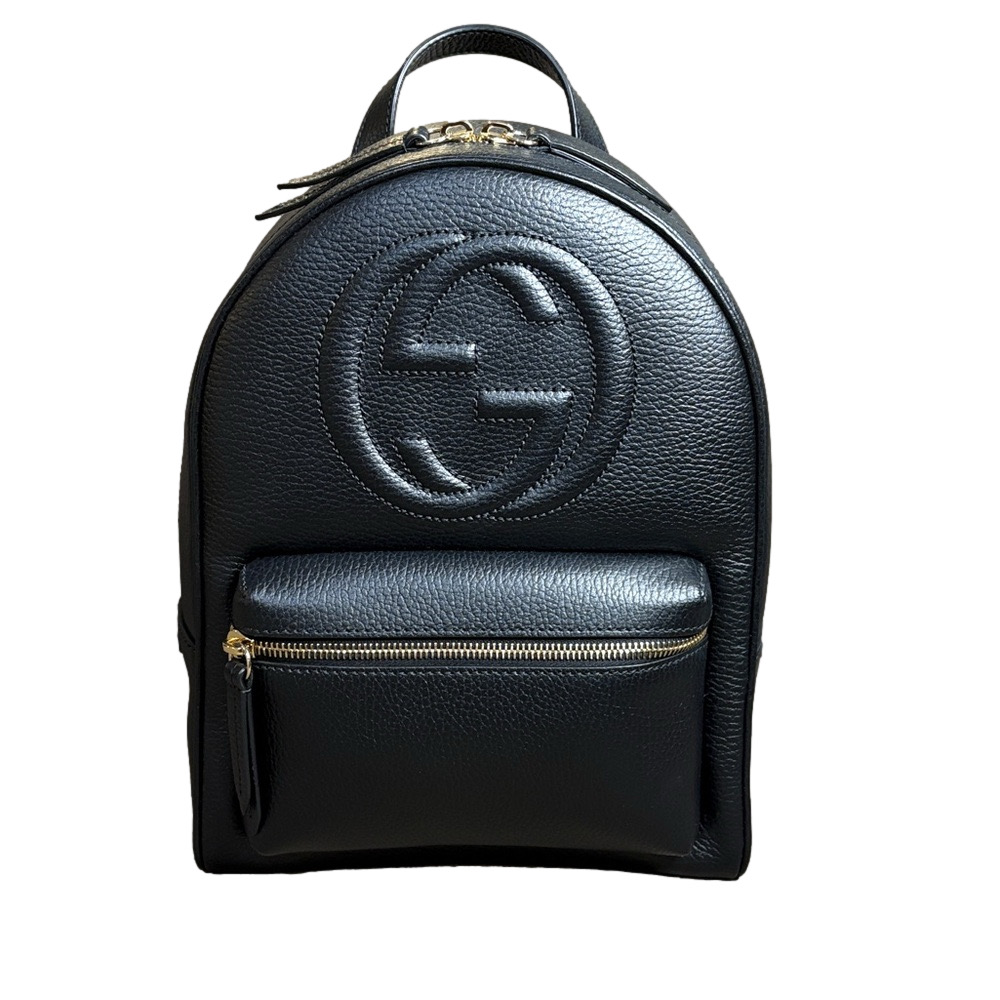 Gucci Soho Interlockcing GG Black Leather Backpack